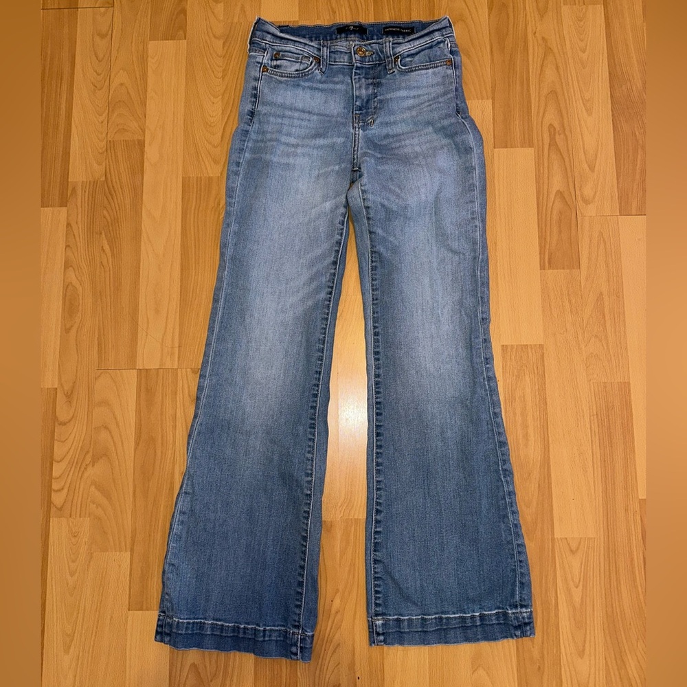 7 For All Mankind Light Blue Flare Jeans